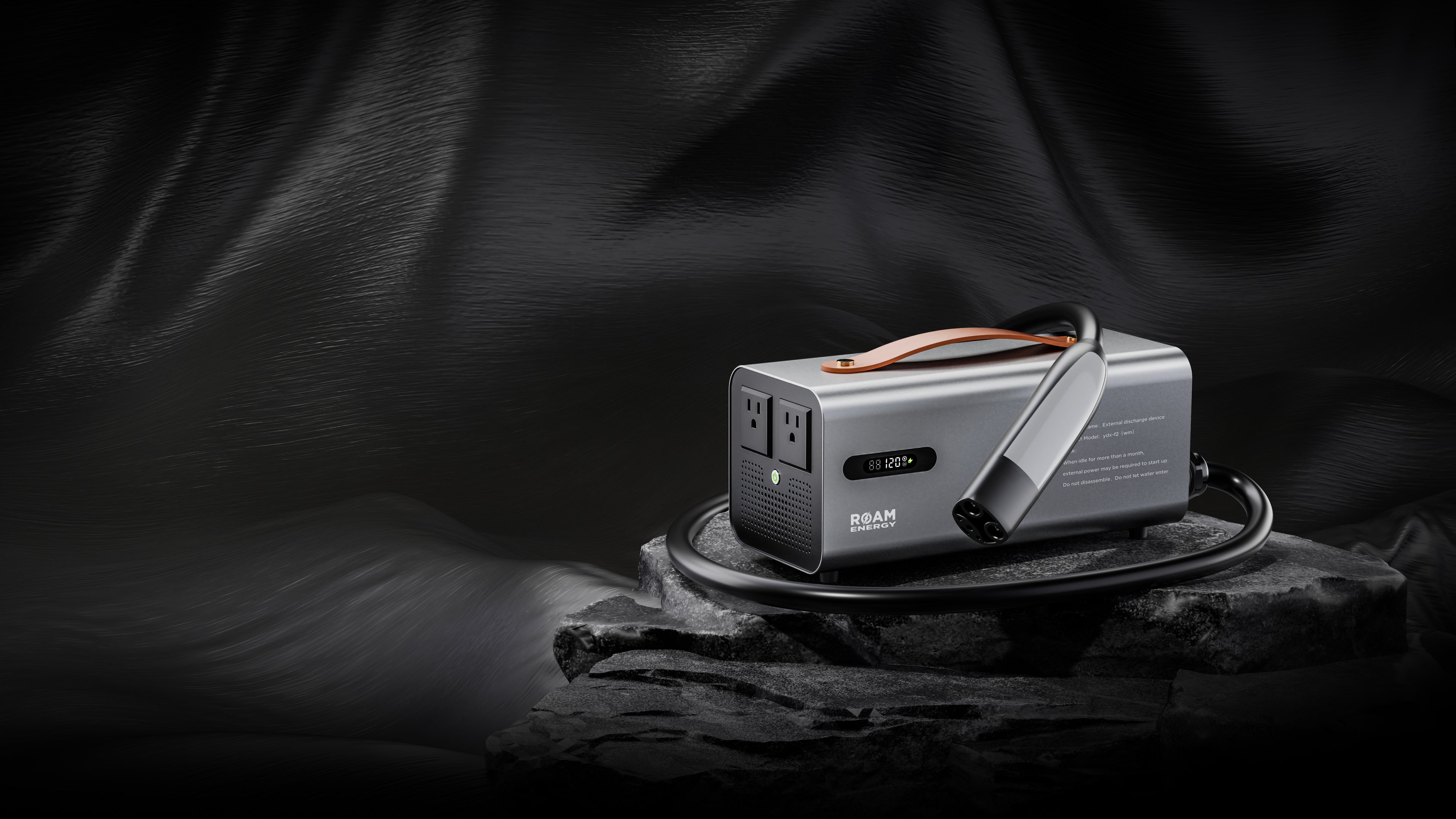 RoamEnergy EV Discharger—turn your Tesla into a 120V, up to 3,500W power source