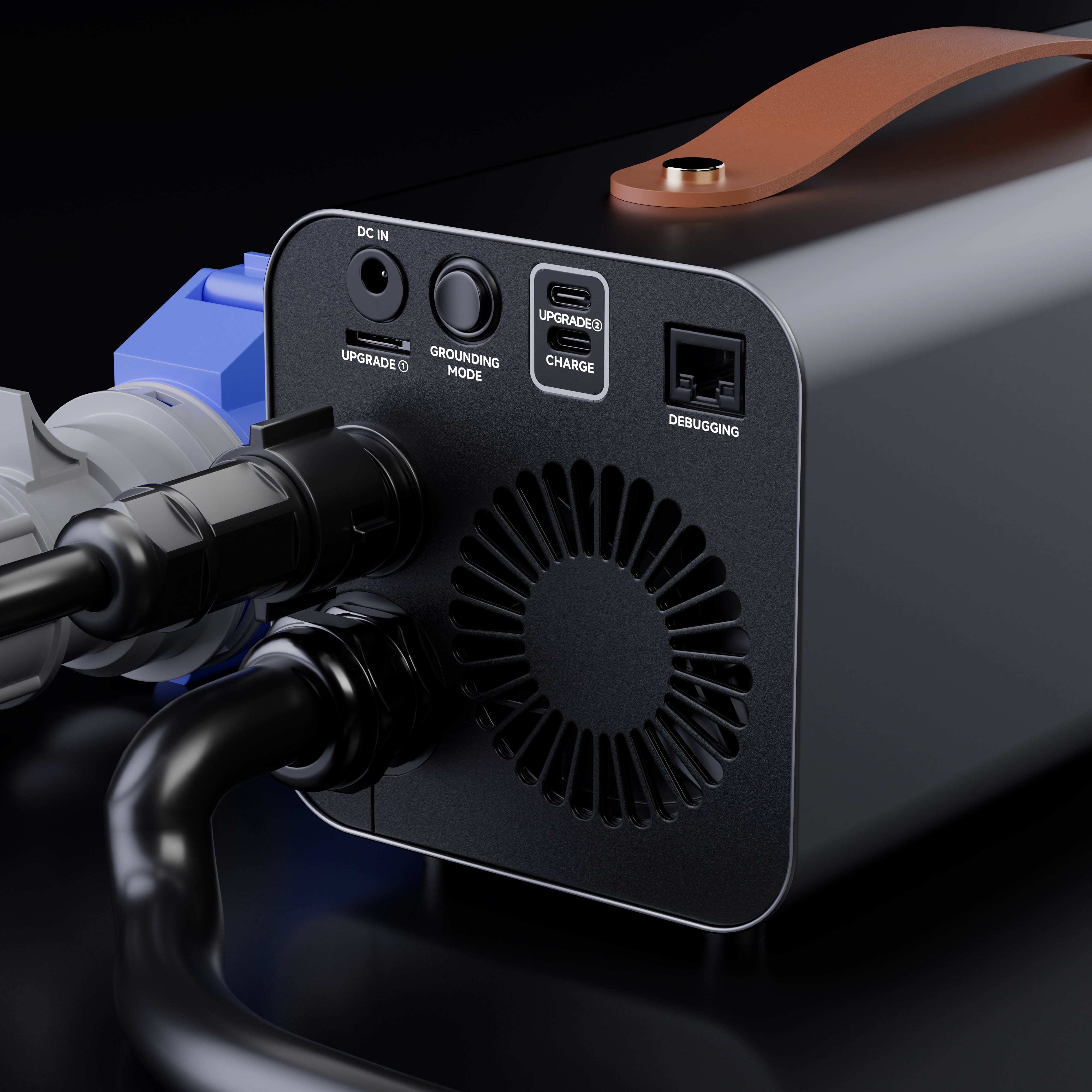 RoamEnergy EV PowerBridge Pro UK regional version showing power output ports and controls